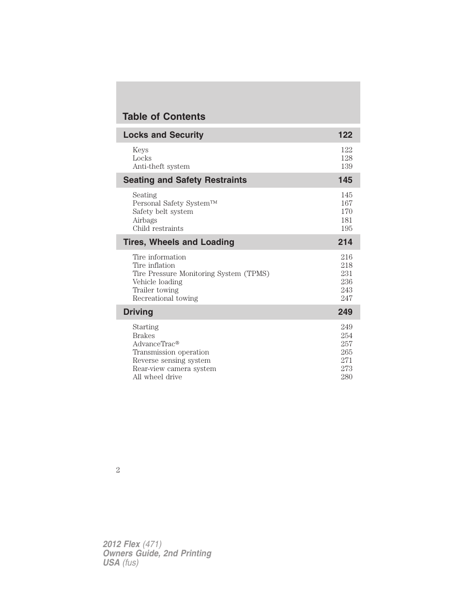 FORD 2012 Flex v.2 User Manual | Page 3 / 407