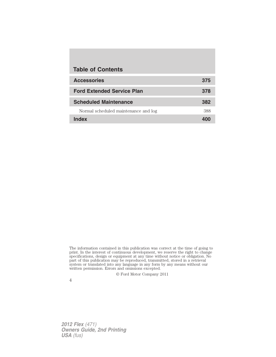 FORD 2012 Flex v.2 User Manual | Page 5 / 407