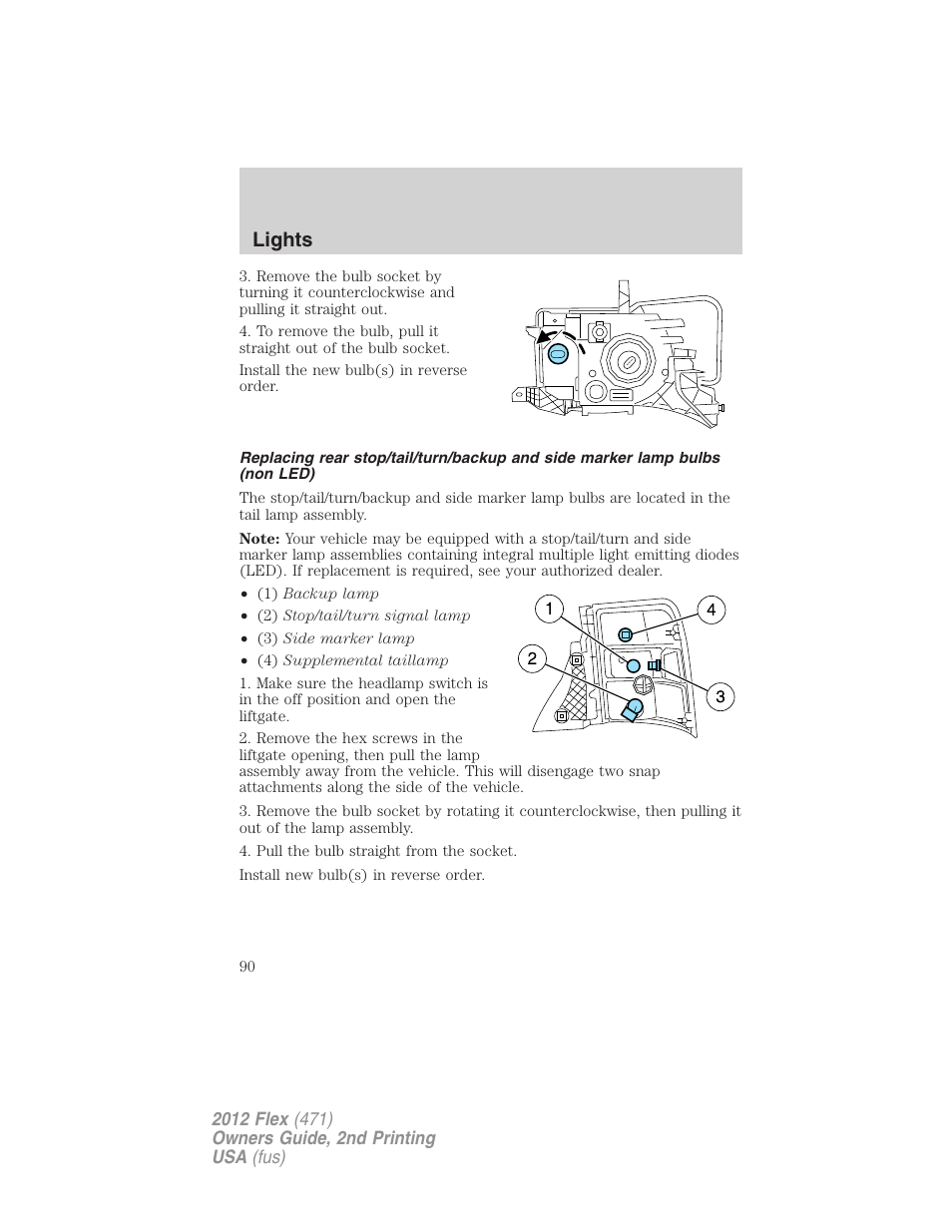 Lights | FORD 2012 Flex v.2 User Manual | Page 91 / 407