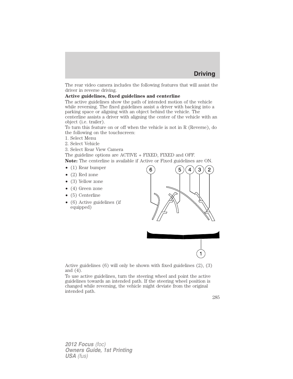 Driving | FORD 2012 Focus v.1 User Manual | Page 285 / 406