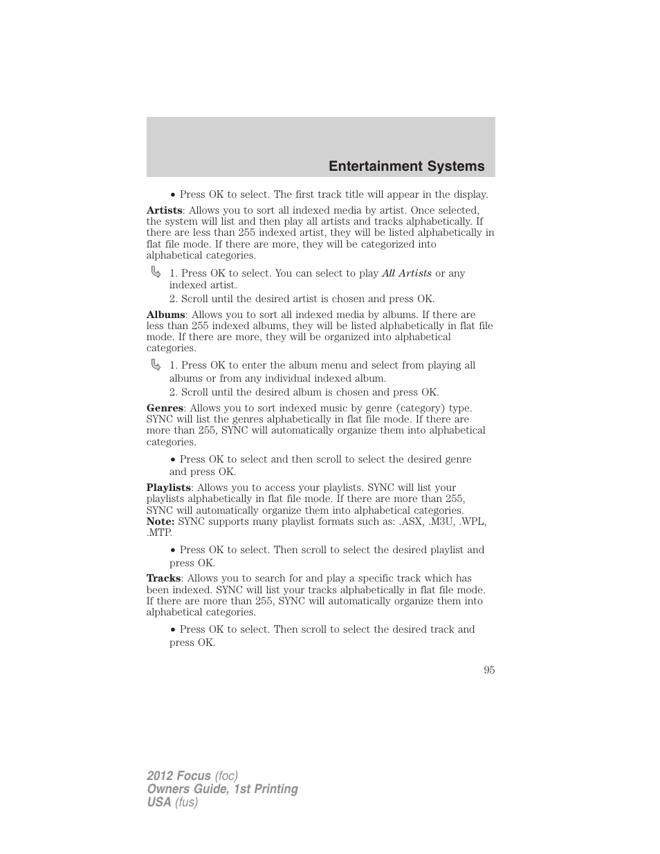 Entertainment systems | FORD 2012 Focus v.1 User Manual | Page 95 / 406