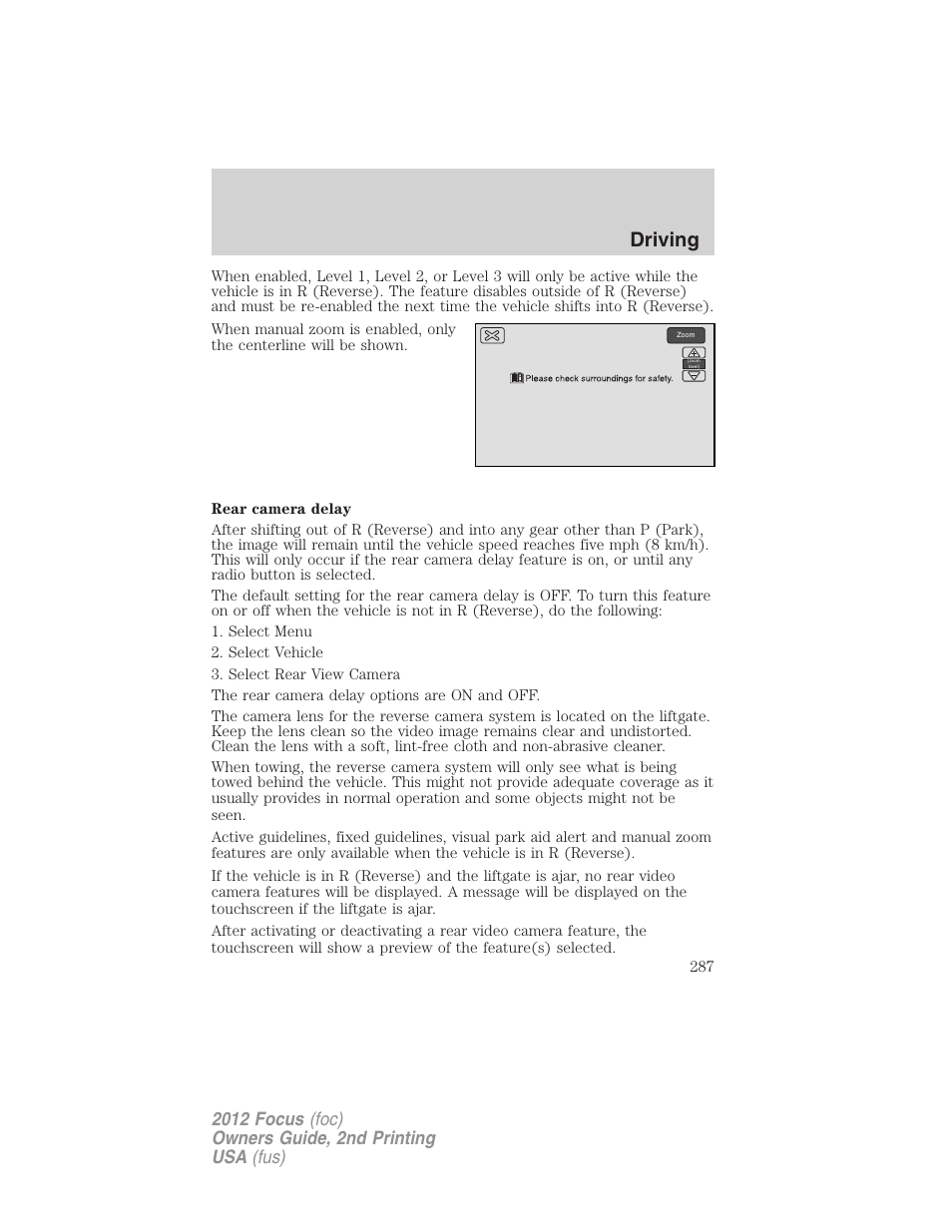 Driving | FORD 2012 Focus v.2 User Manual | Page 287 / 405