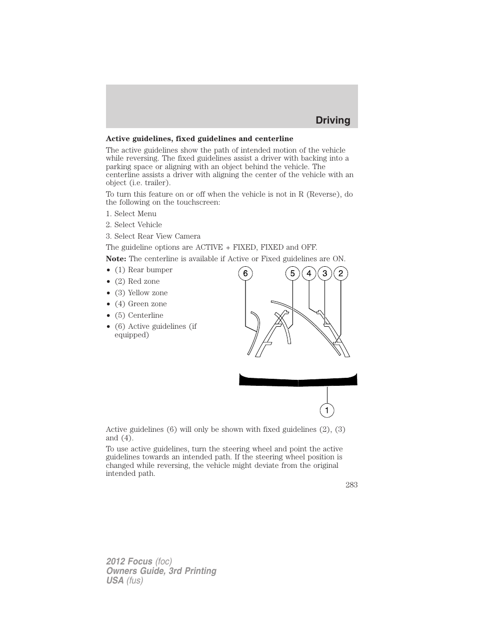 Driving | FORD 2012 Focus v.3 User Manual | Page 284 / 404