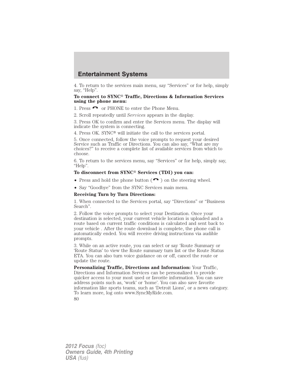 Entertainment systems | FORD 2012 Focus v.4 User Manual | Page 80 / 405