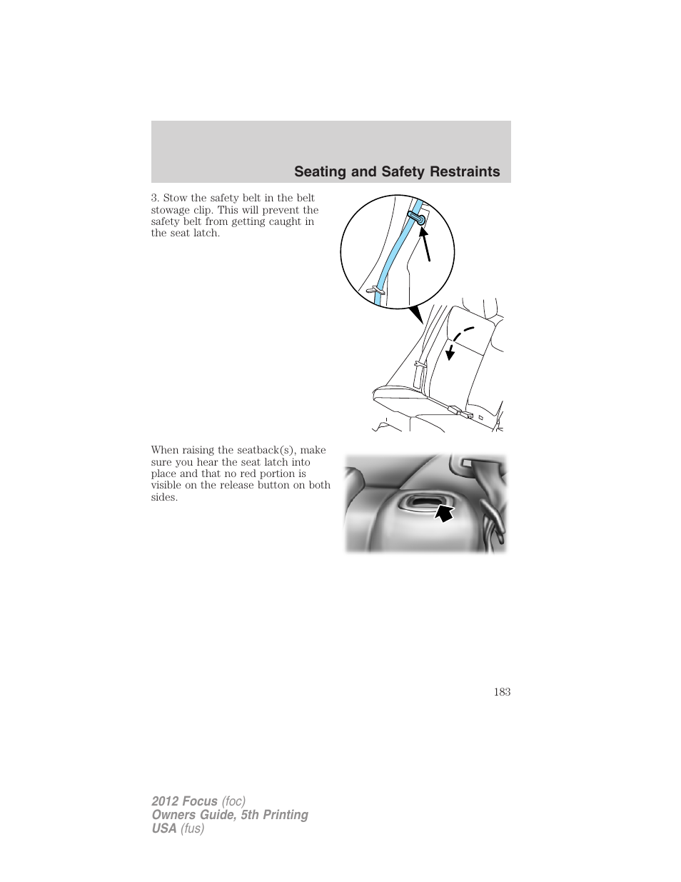 FORD 2012 Focus v.5 User Manual | Page 183 / 407