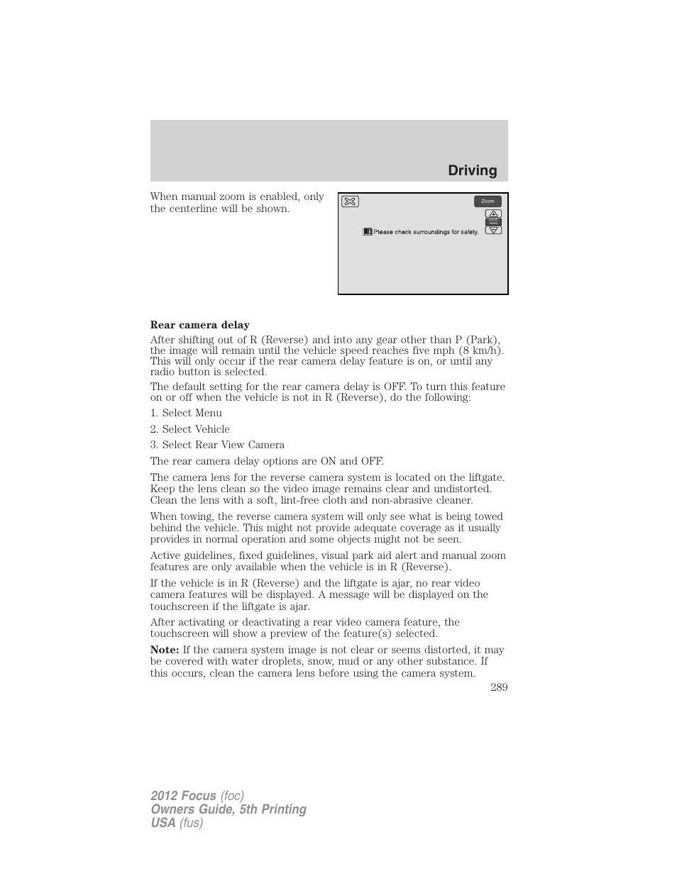 Driving | FORD 2012 Focus v.5 User Manual | Page 289 / 407