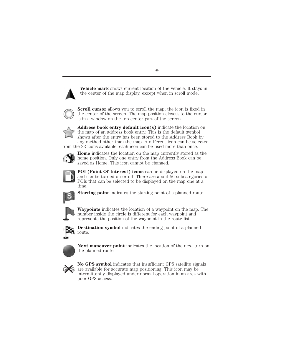 Map icons, Myford touch ா 119 | FORD 2012 Focus Electric User Manual | Page 119 / 380