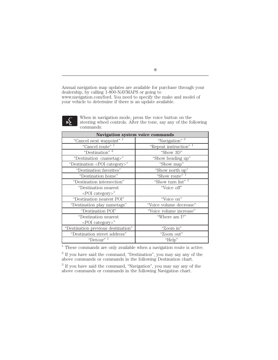 Navigation map updates, Navigation voice commands, Myford touch ா 121 | FORD 2012 Focus Electric User Manual | Page 121 / 380