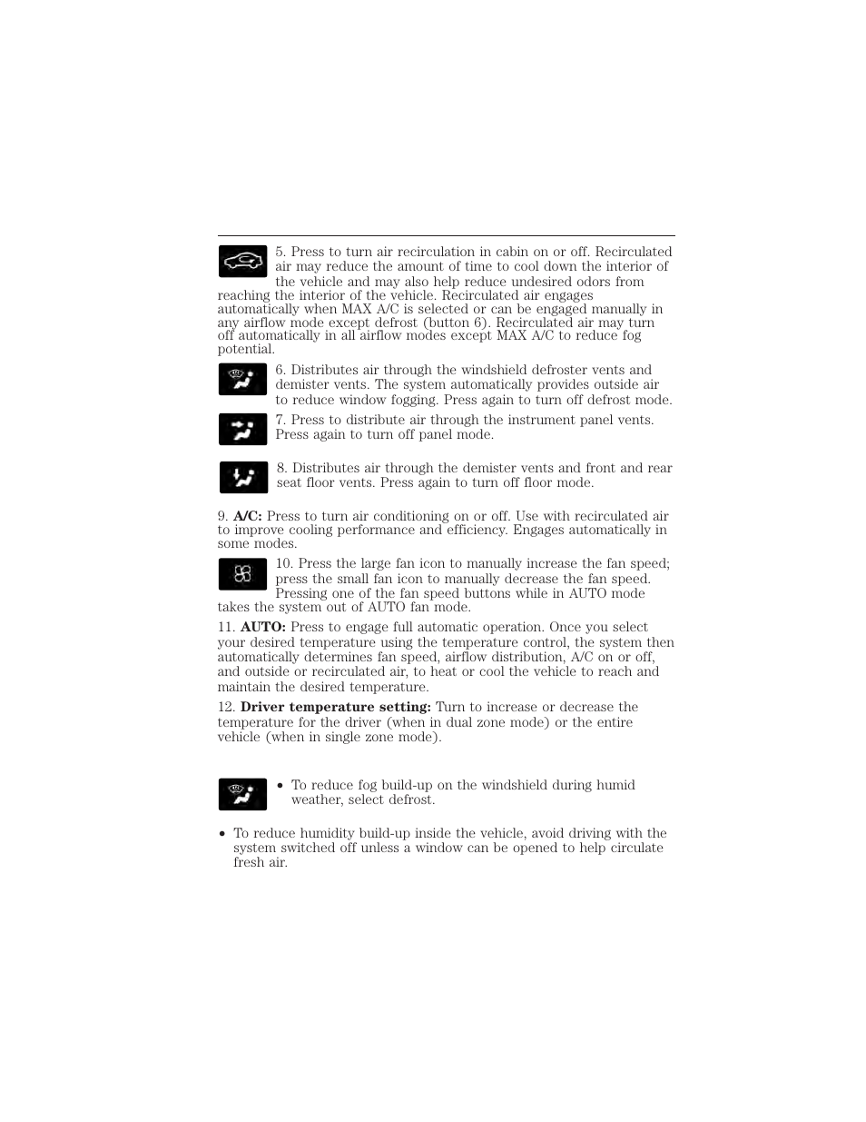 Operating tips, 124 climate control | FORD 2012 Focus Electric User Manual | Page 124 / 380