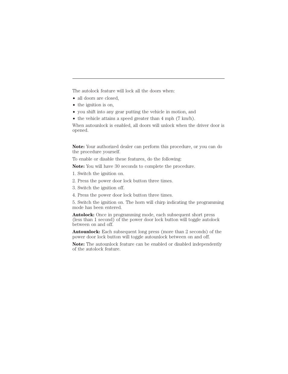 Autolock and unlock (if equipped), Enabling or disabling autolock and autounlock, 162 locks and security | FORD 2012 Focus Electric User Manual | Page 162 / 380