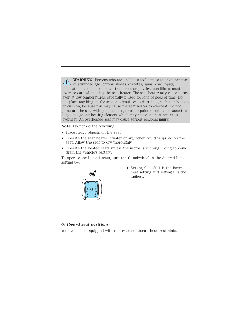 Heated seats (if equipped), Rear seats, Second row head restraints | 178 seating and safety restraints | FORD 2012 Focus Electric User Manual | Page 178 / 380