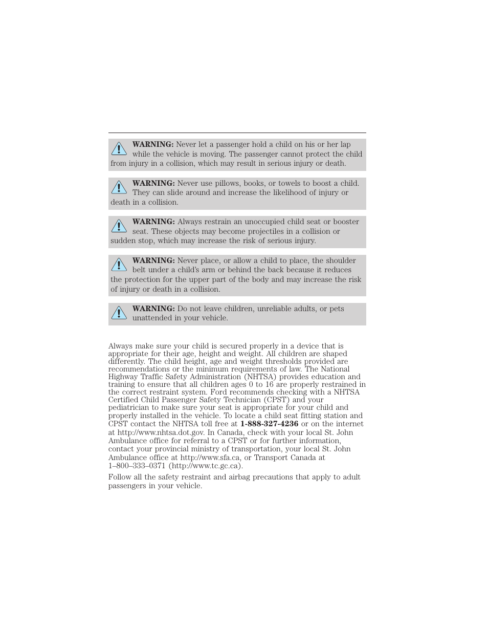 Transporting children, Seating and safety restraints 211 | FORD 2012 Focus Electric User Manual | Page 211 / 380