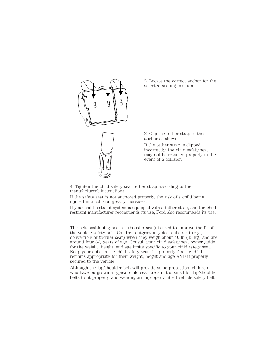 Child booster seats, 220 seating and safety restraints | FORD 2012 Focus Electric User Manual | Page 220 / 380