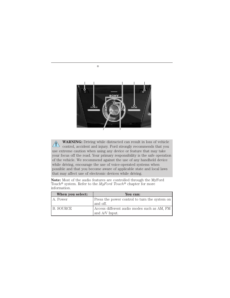 Entertainment systems, Am/fm/single cd sony® audio system, Am/fm stereo with single cd | Entertainment systems 39 | FORD 2012 Focus Electric User Manual | Page 39 / 380