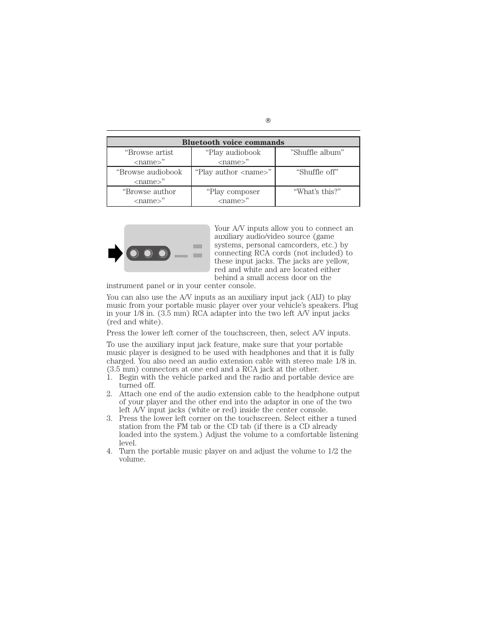 A/v inputs, Myford touch ா 81 | FORD 2012 Focus Electric User Manual | Page 81 / 380