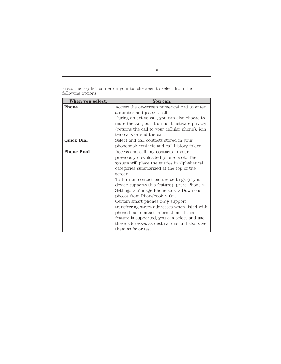 Phone menu options, Myford touch ா 85 | FORD 2012 Focus Electric User Manual | Page 85 / 380