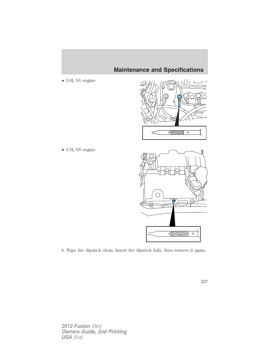 Maintenance and specifications | FORD 2012 Fusion v.2 User Manual | Page 297 / 373