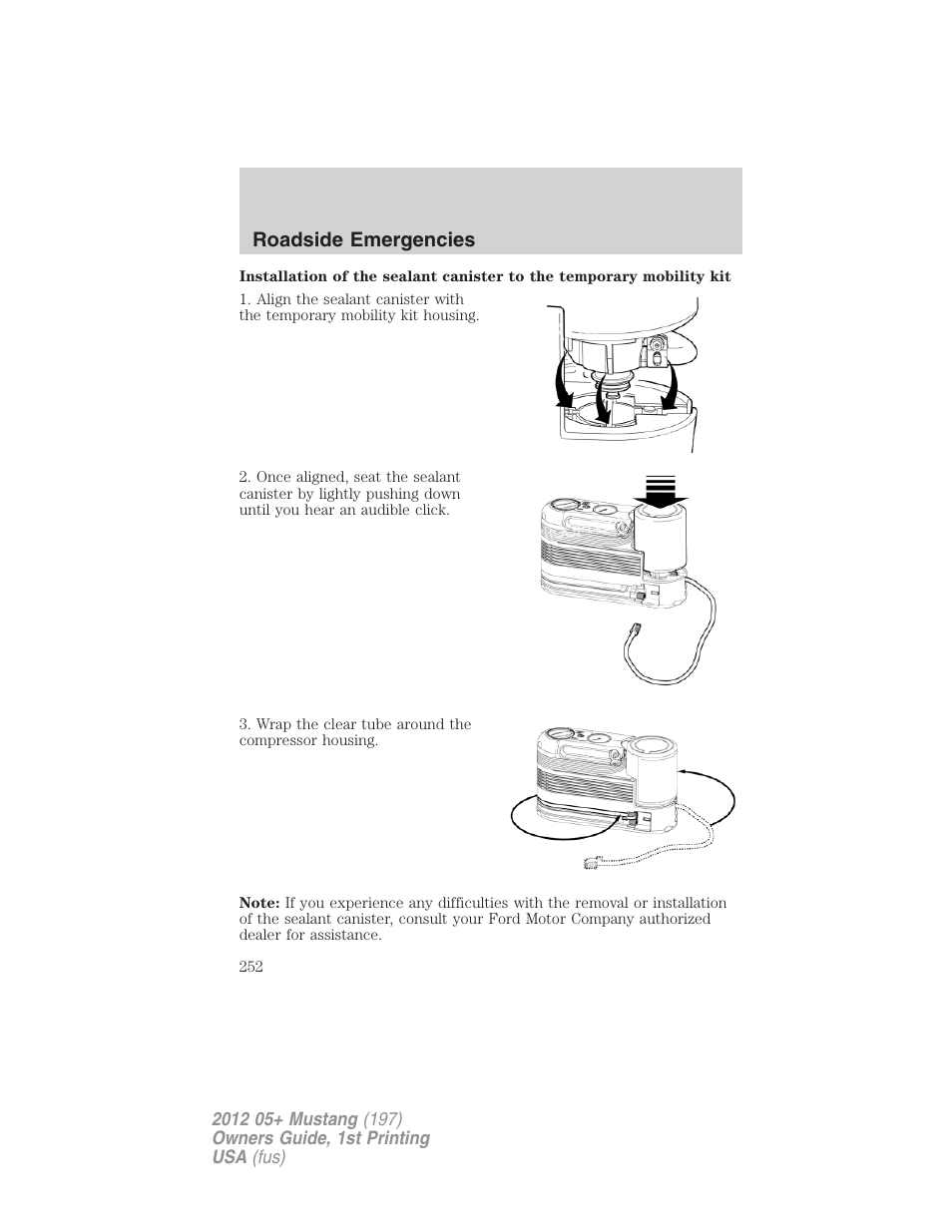 Roadside emergencies | FORD 2012 Shelby GT 500 v.1 User Manual | Page 252 / 346