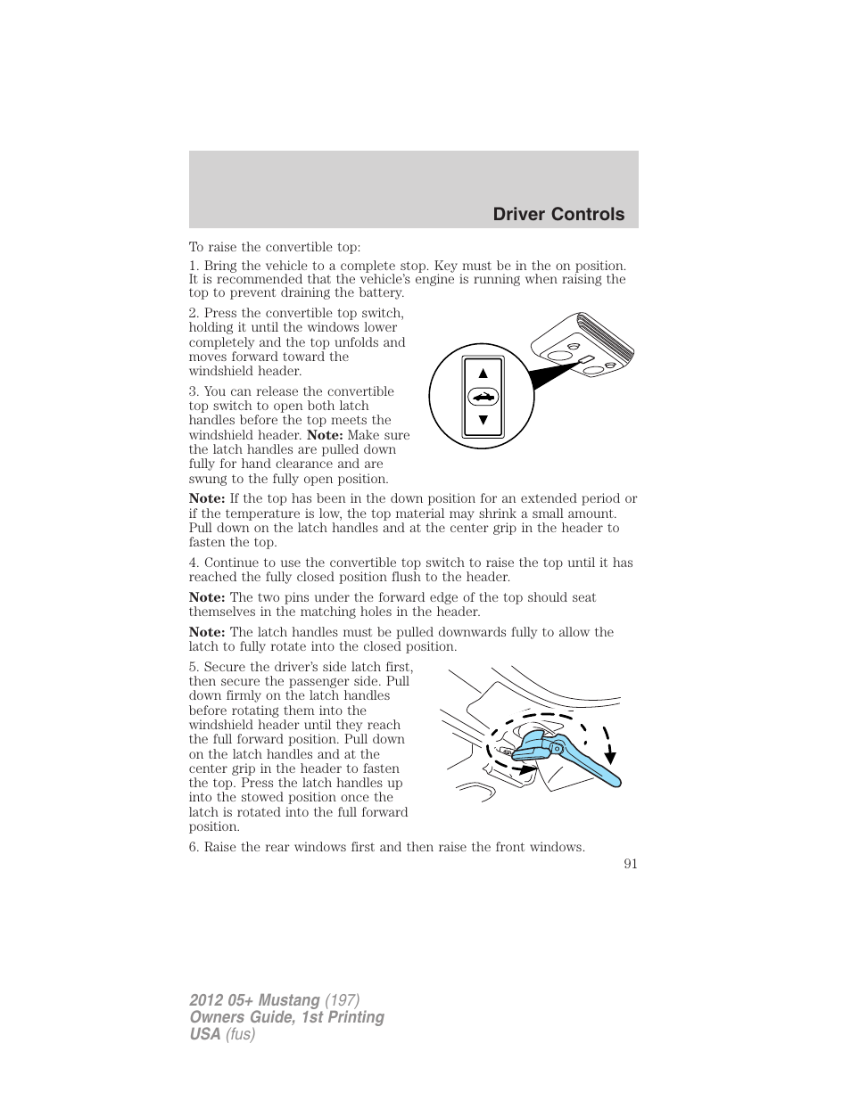 Driver controls | FORD 2012 Shelby GT 500 v.1 User Manual | Page 91 / 346