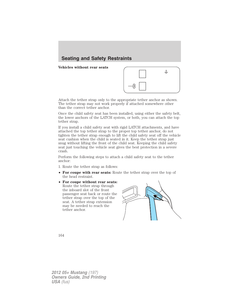 Seating and safety restraints | FORD 2012 Shelby GT 500 v.2 User Manual | Page 164 / 343