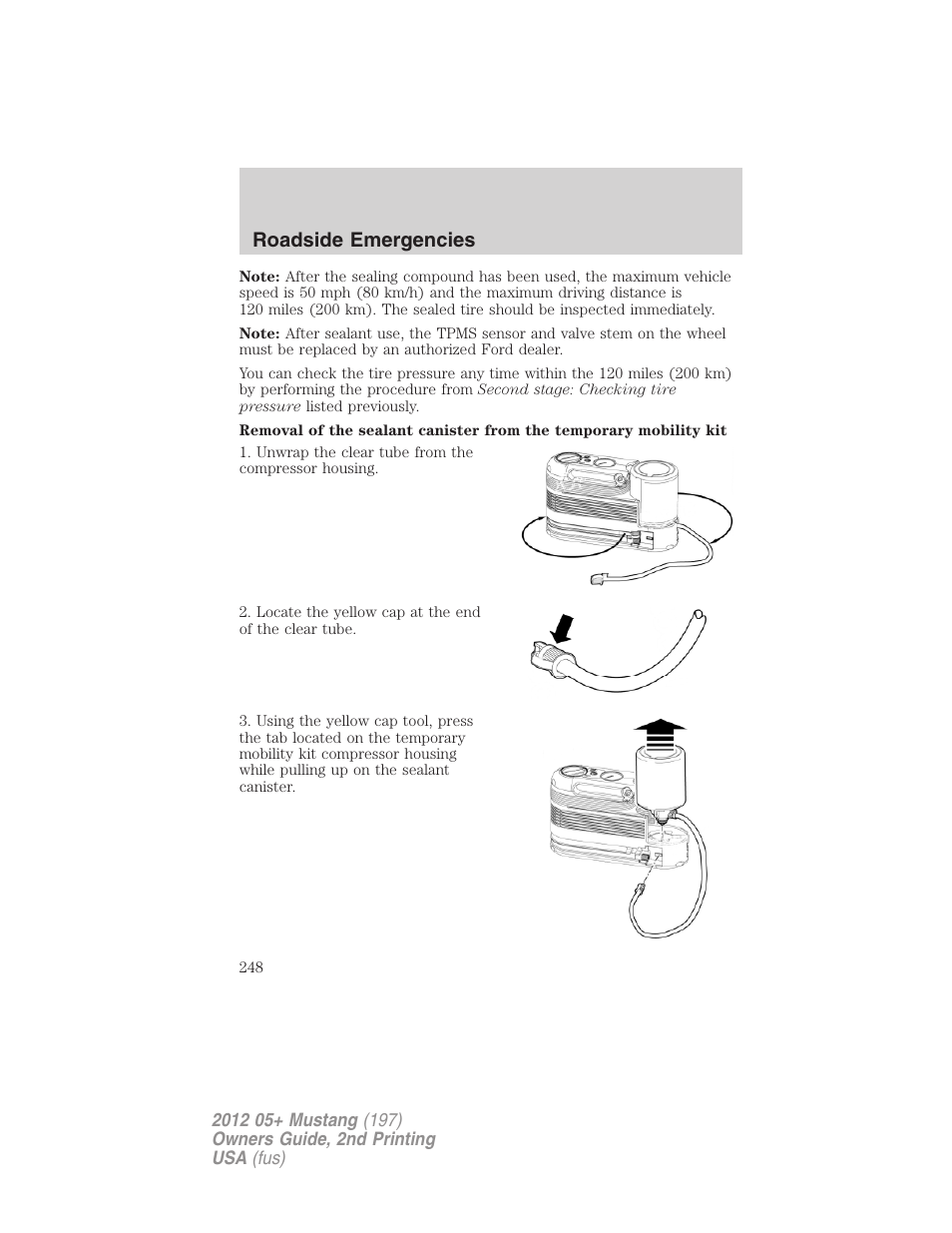Roadside emergencies | FORD 2012 Shelby GT 500 v.2 User Manual | Page 248 / 343