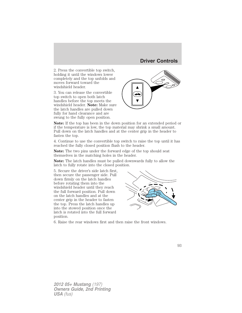 Driver controls | FORD 2012 Shelby GT 500 v.2 User Manual | Page 93 / 343