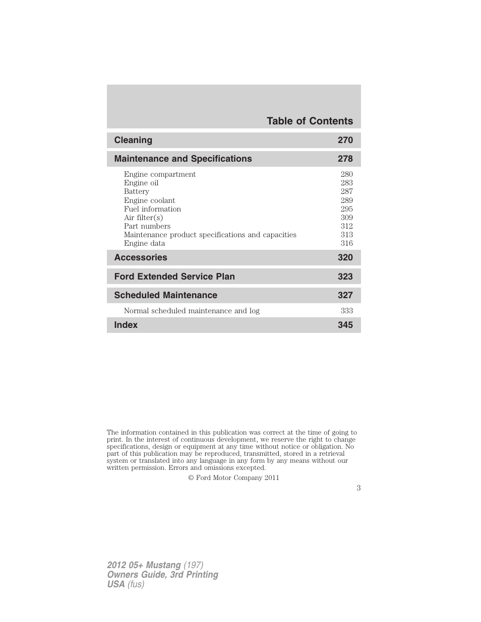 FORD 2012 Shelby GT 500 v.3 User Manual | Page 3 / 350