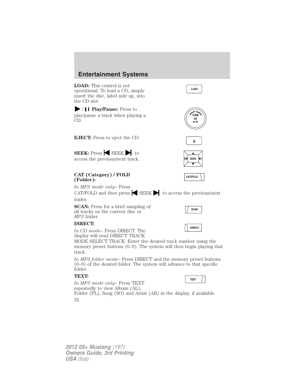 Entertainment systems | FORD 2012 Shelby GT 500 v.3 User Manual | Page 32 / 350