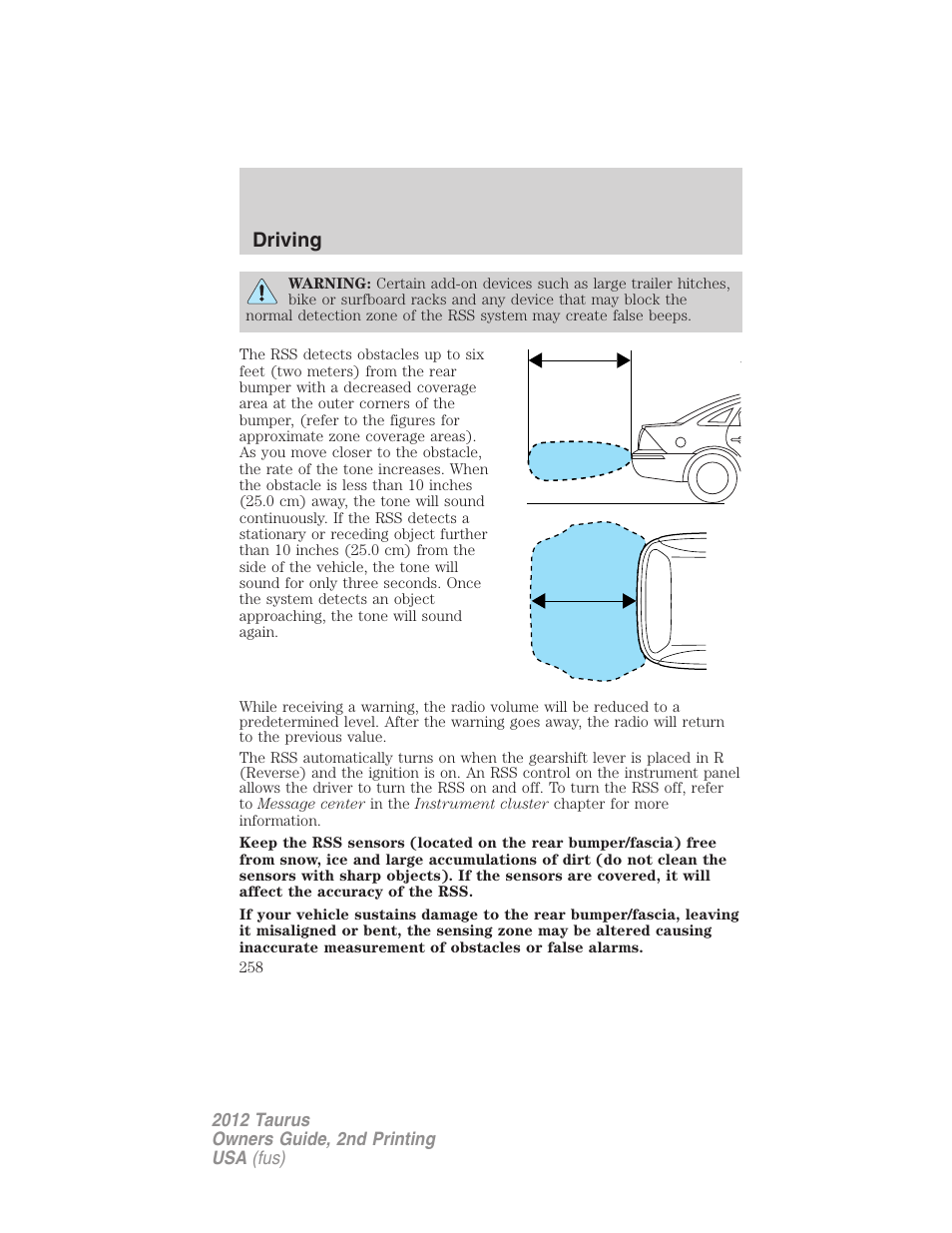 Driving | FORD 2012 Taurus v.2 User Manual | Page 258 / 406