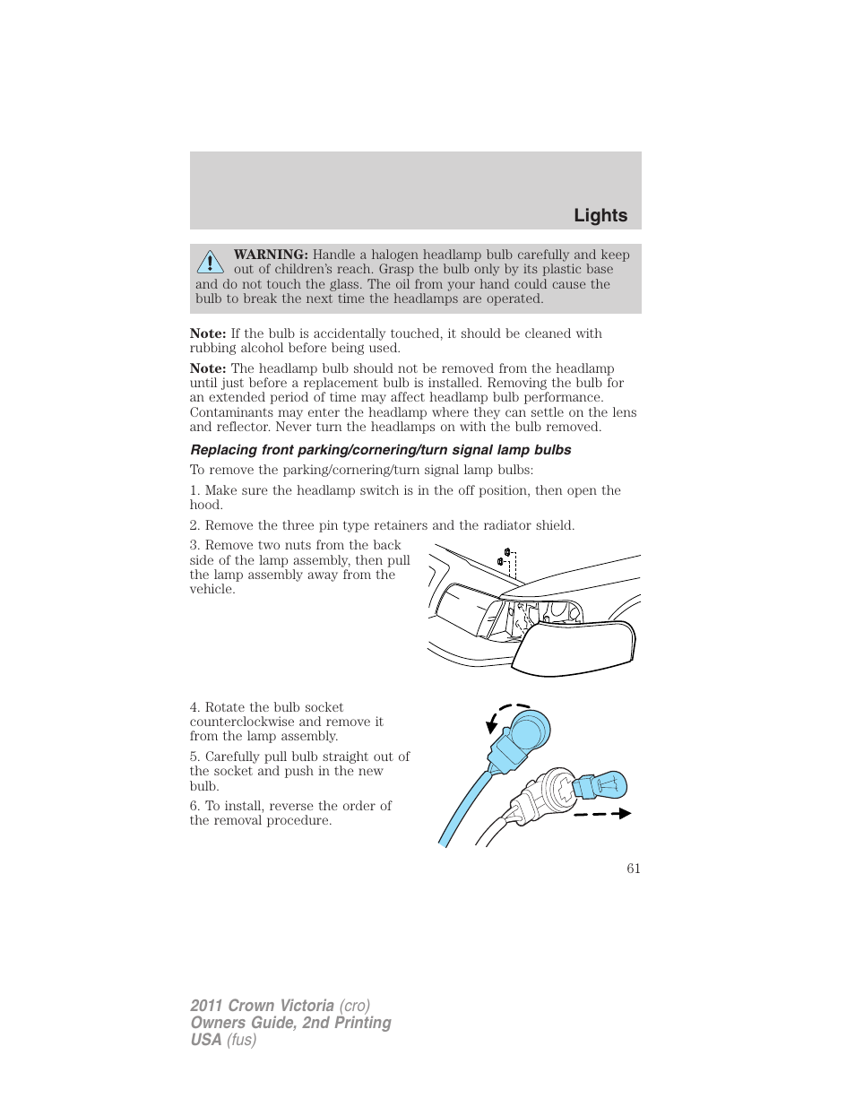 Lights | FORD 2011 Crown Victoria v.2 User Manual | Page 61 / 331