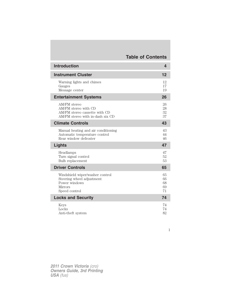 FORD 2011 Crown Victoria v.3 User Manual | 333 pages