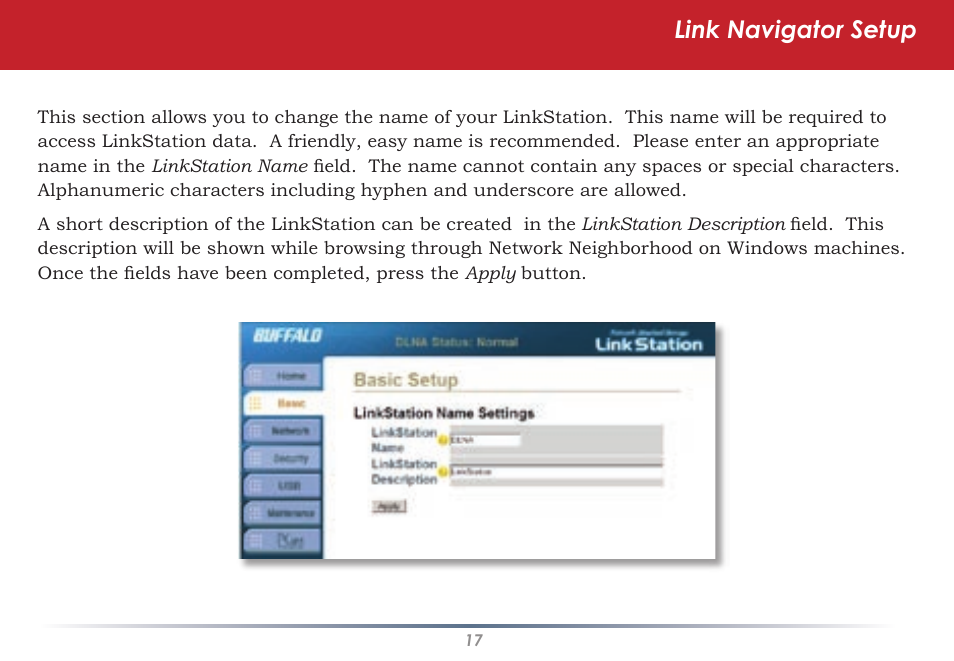 Link navigator setup | Buffalo Technology HS-DGL Series User Manual | Page 17 / 73