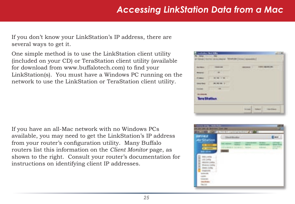 Accessing linkstation data from a mac | Buffalo Technology HS-DGL Series User Manual | Page 25 / 73