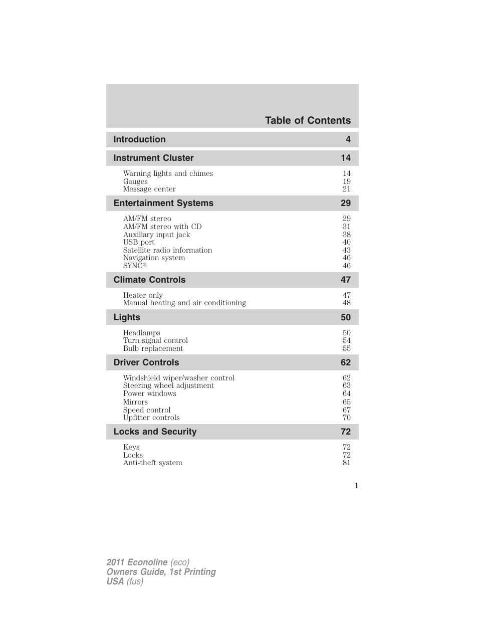 FORD 2011 E-450 v.1 User Manual | 337 pages