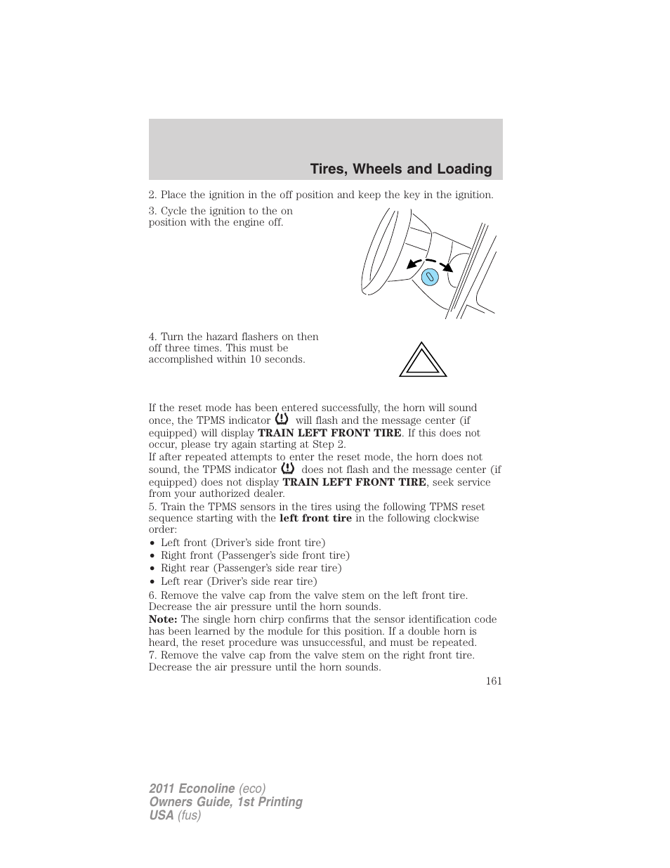 Tires, wheels and loading | FORD 2011 E-450 v.1 User Manual | Page 161 / 337