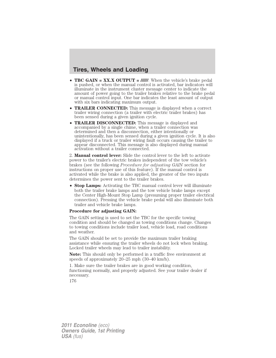 Tires, wheels and loading | FORD 2011 E-450 v.1 User Manual | Page 176 / 337