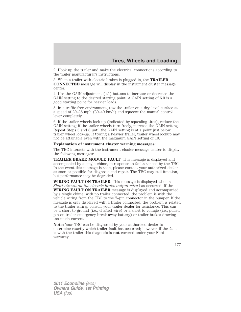 Tires, wheels and loading | FORD 2011 E-450 v.1 User Manual | Page 177 / 337