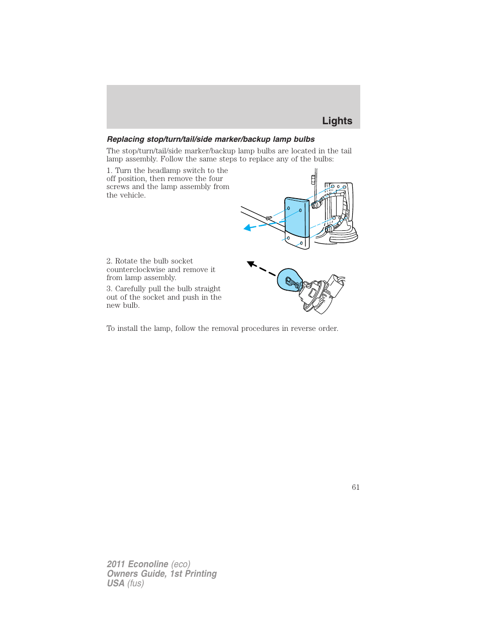 Lights | FORD 2011 E-450 v.1 User Manual | Page 61 / 337