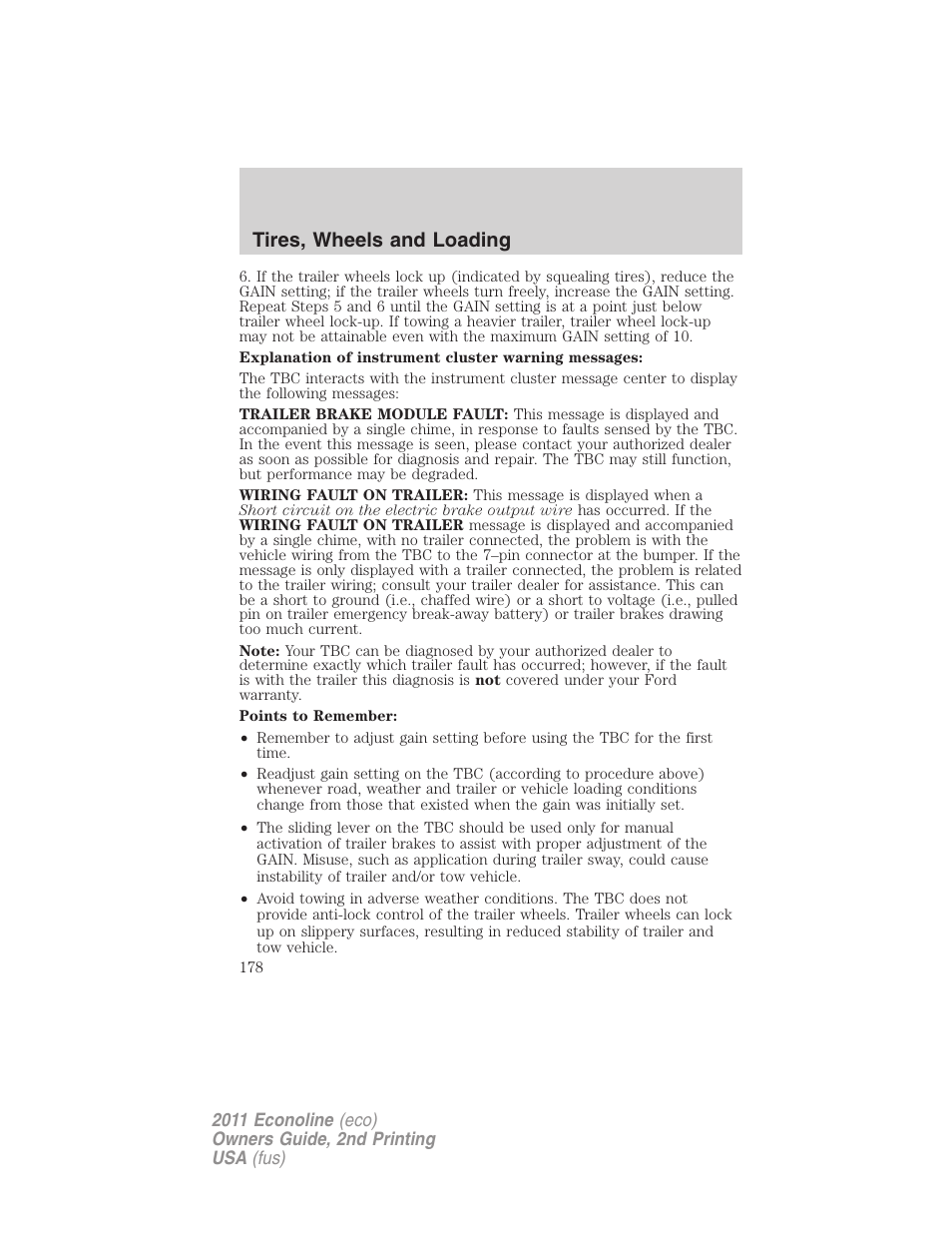 Tires, wheels and loading | FORD 2011 E-450 v.2 User Manual | Page 178 / 334