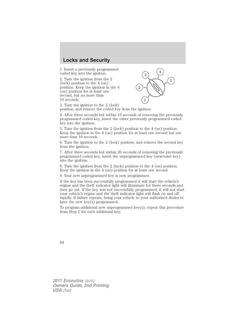 Locks and security | FORD 2011 E-450 v.2 User Manual | Page 84 / 334