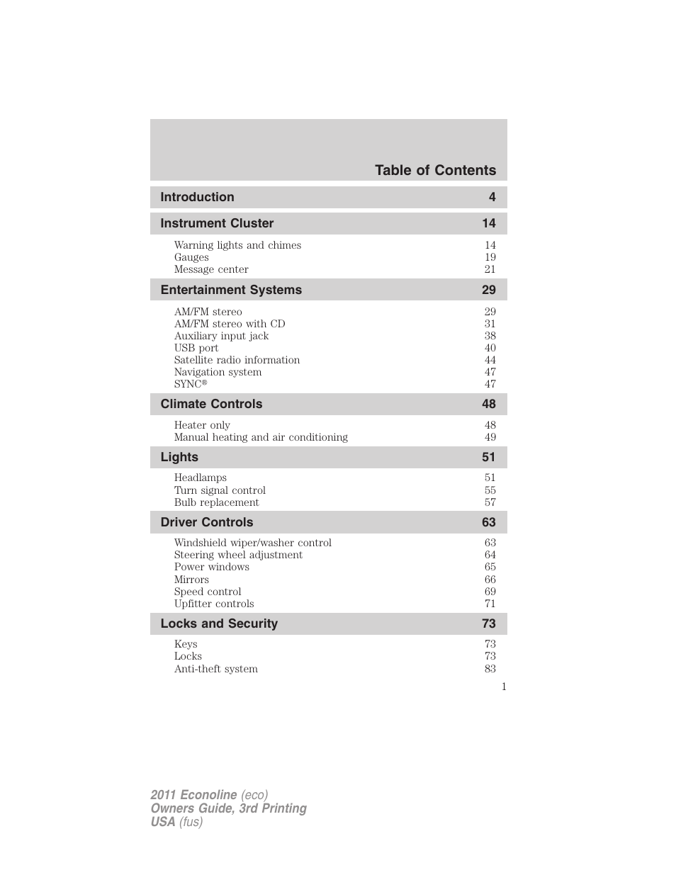 FORD 2011 E-450 v.3 User Manual | 339 pages