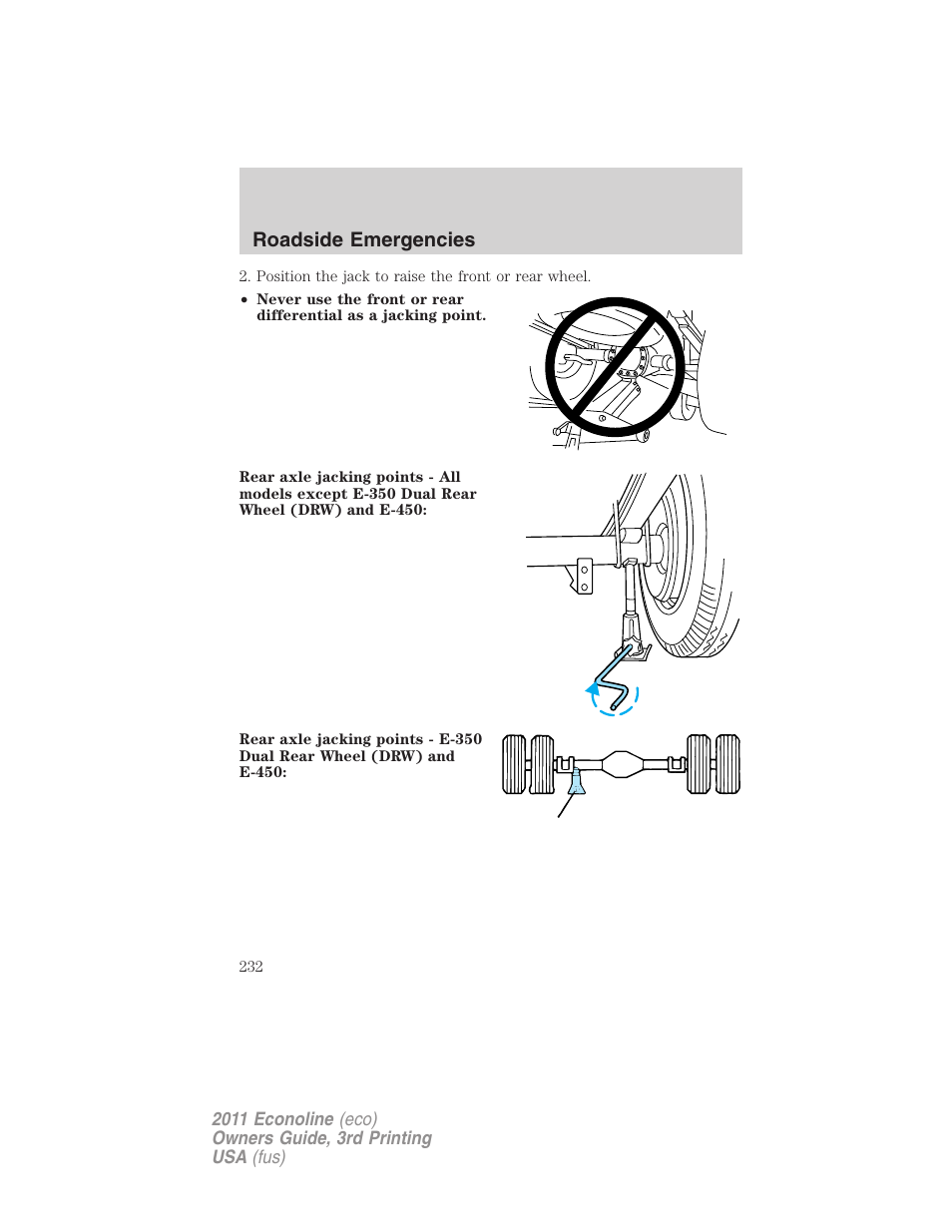 Roadside emergencies | FORD 2011 E-450 v.3 User Manual | Page 232 / 339