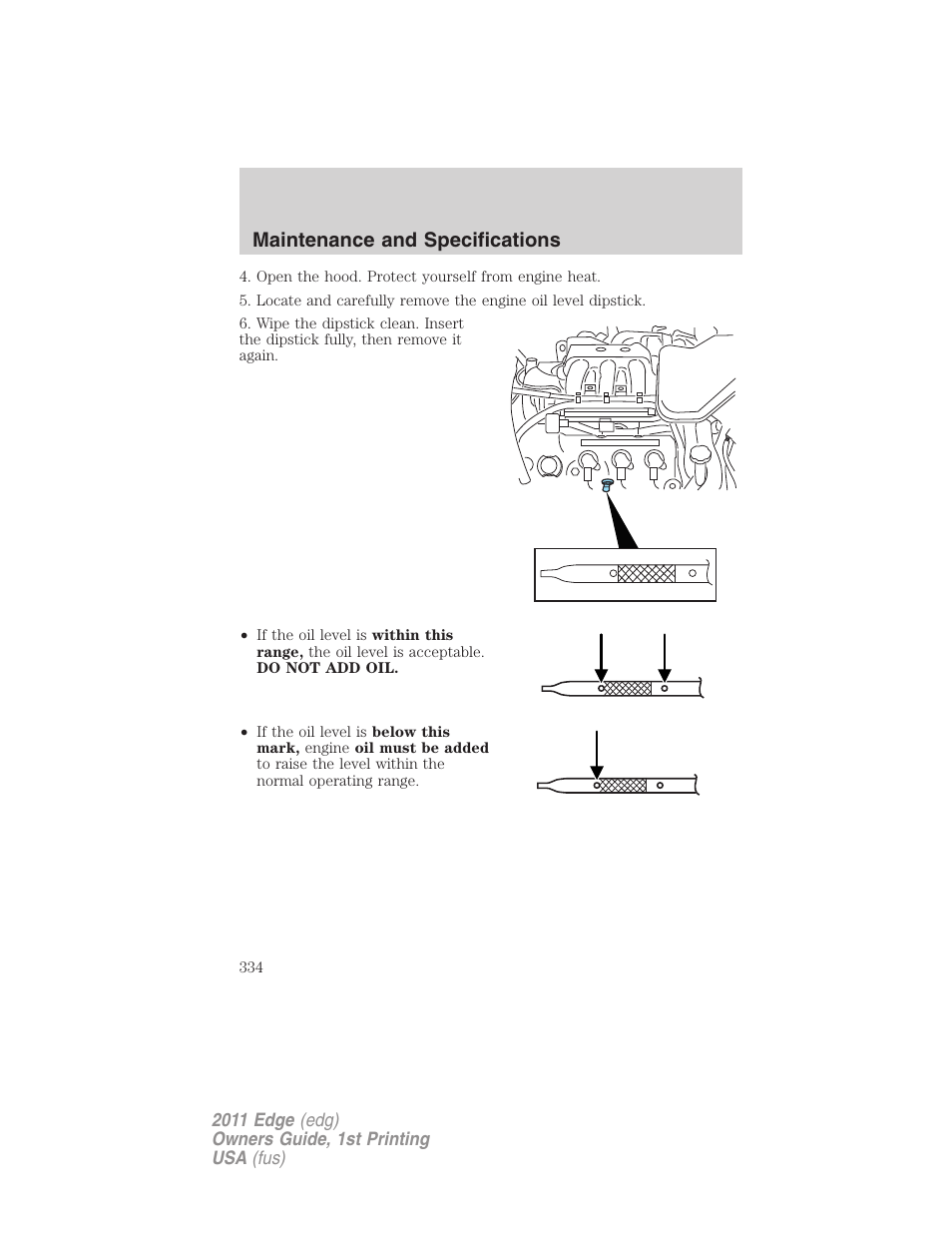 Maintenance and specifications | FORD 2011 Edge v.1 User Manual | Page 334 / 403