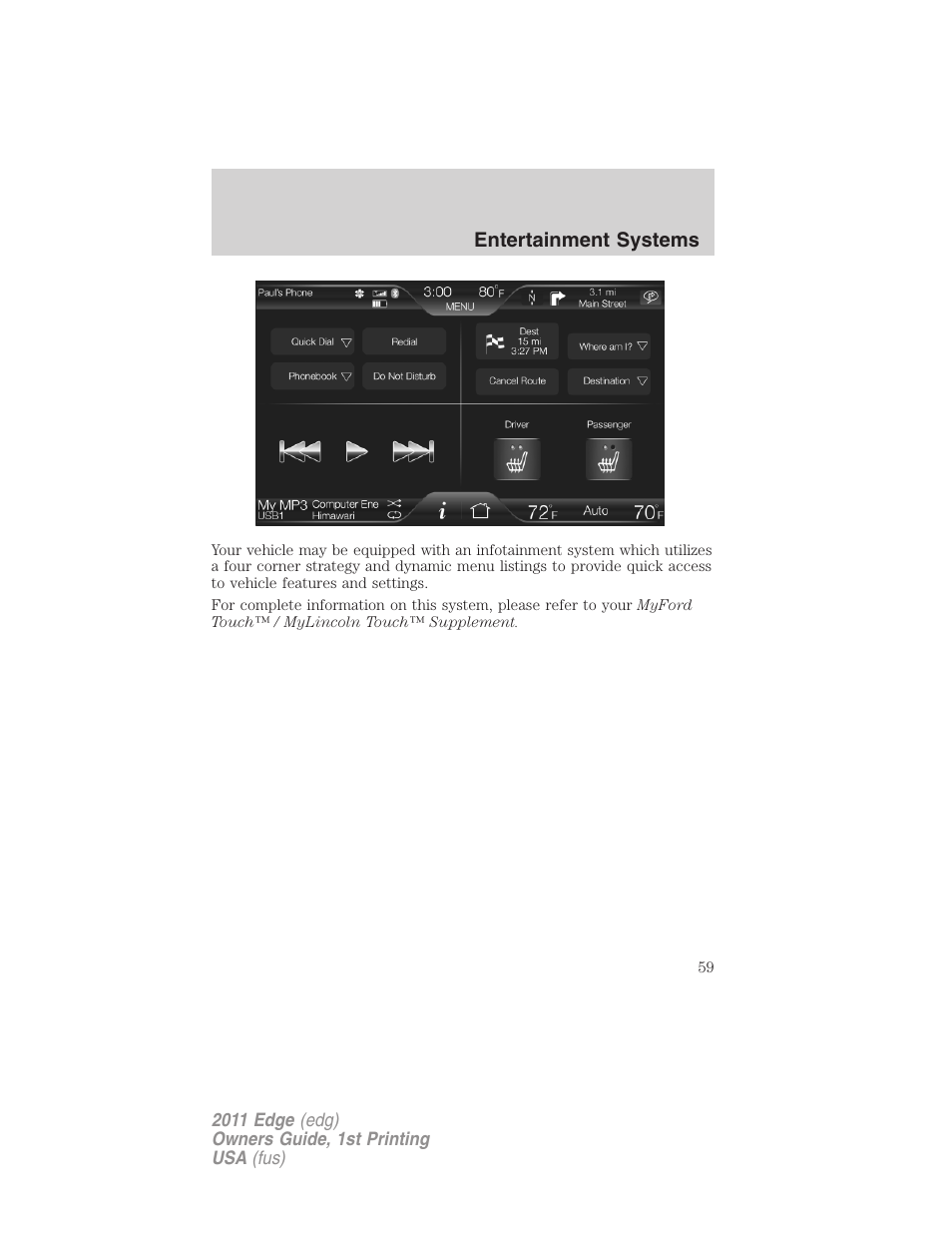 FORD 2011 Edge v.1 User Manual | Page 59 / 403