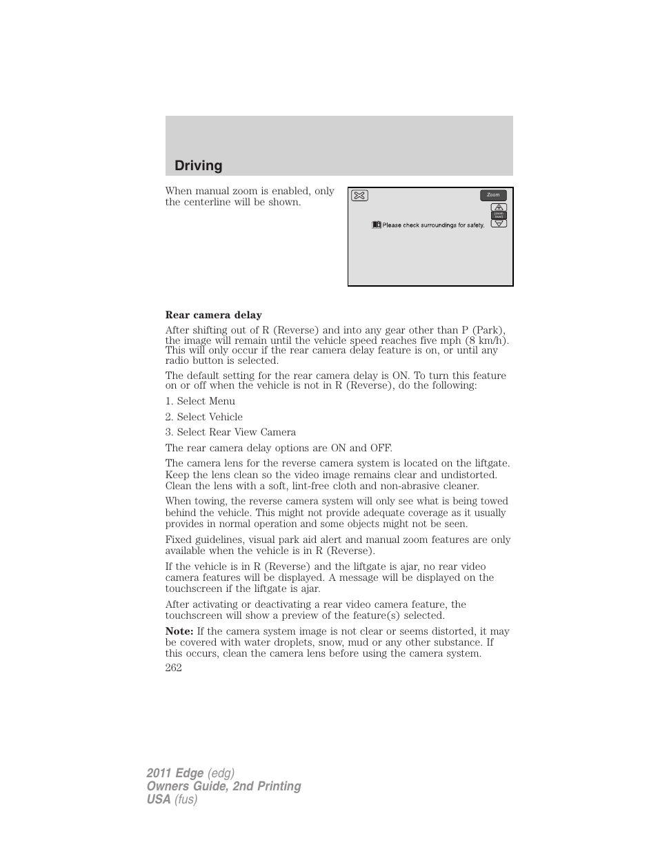 Driving | FORD 2011 Edge v.2 User Manual | Page 262 / 394