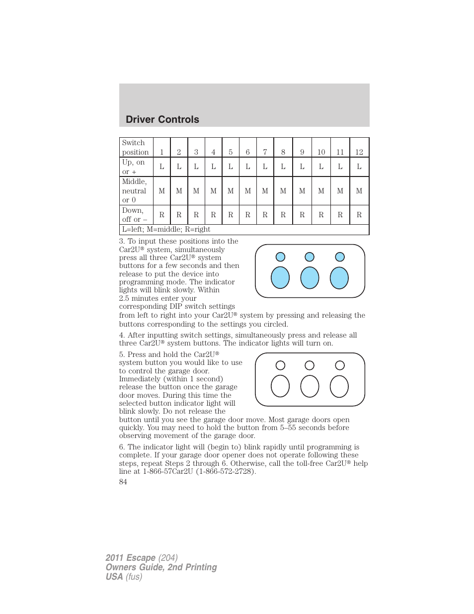 Driver controls | FORD 2011 Escape v.2 User Manual | Page 84 / 364