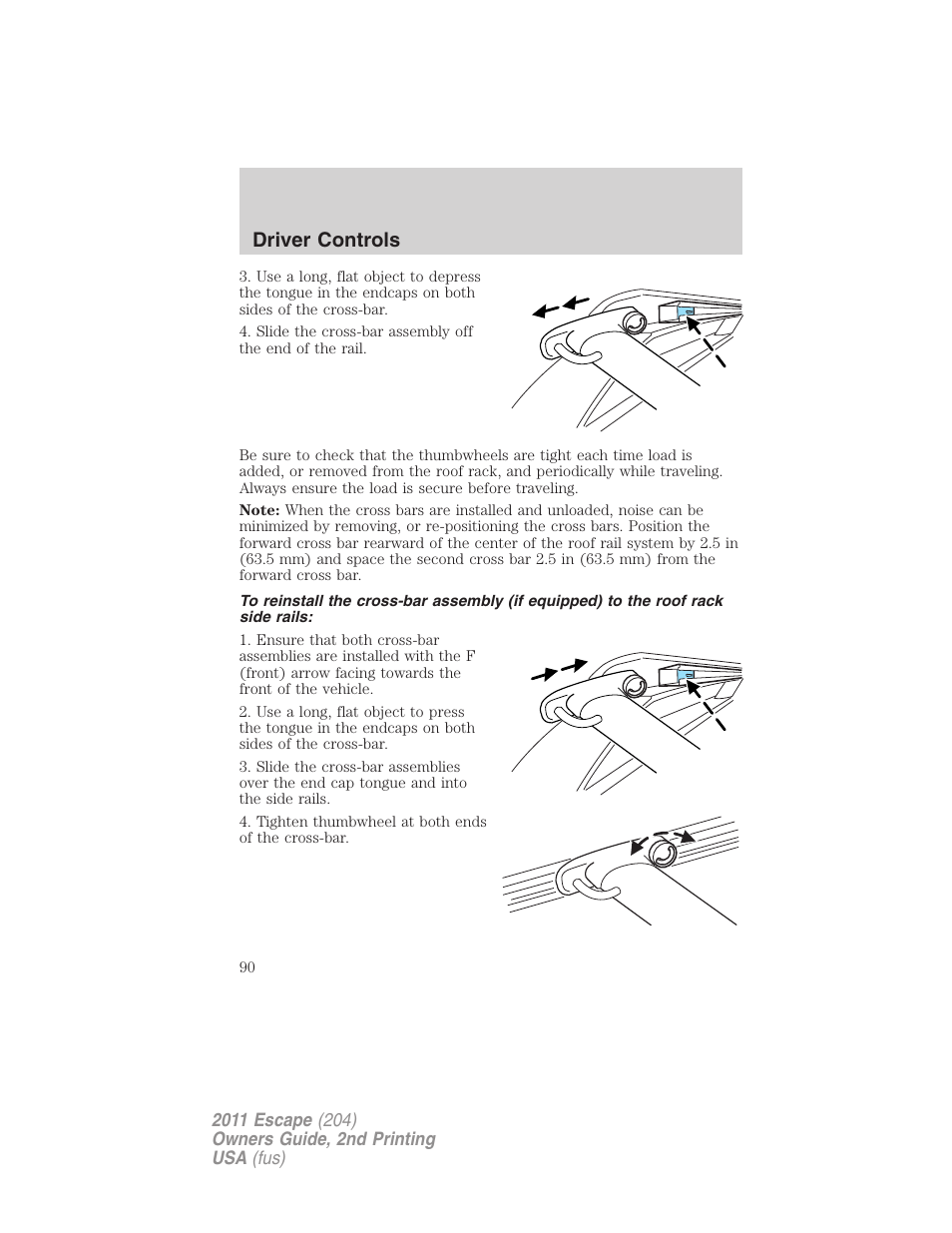 Driver controls | FORD 2011 Escape v.2 User Manual | Page 90 / 364