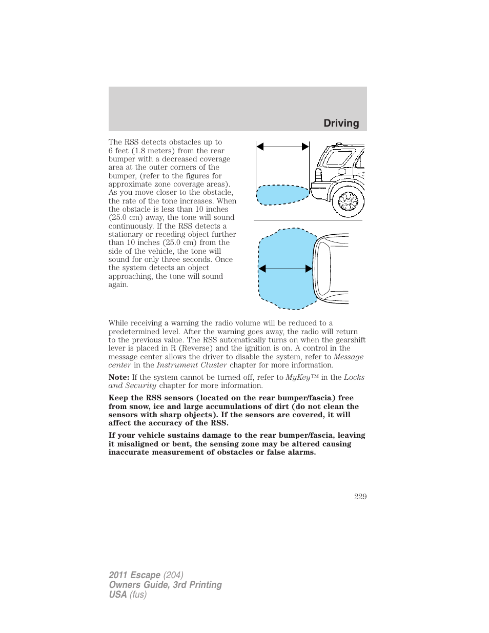 Driving | FORD 2011 Escape v.3 User Manual | Page 229 / 367