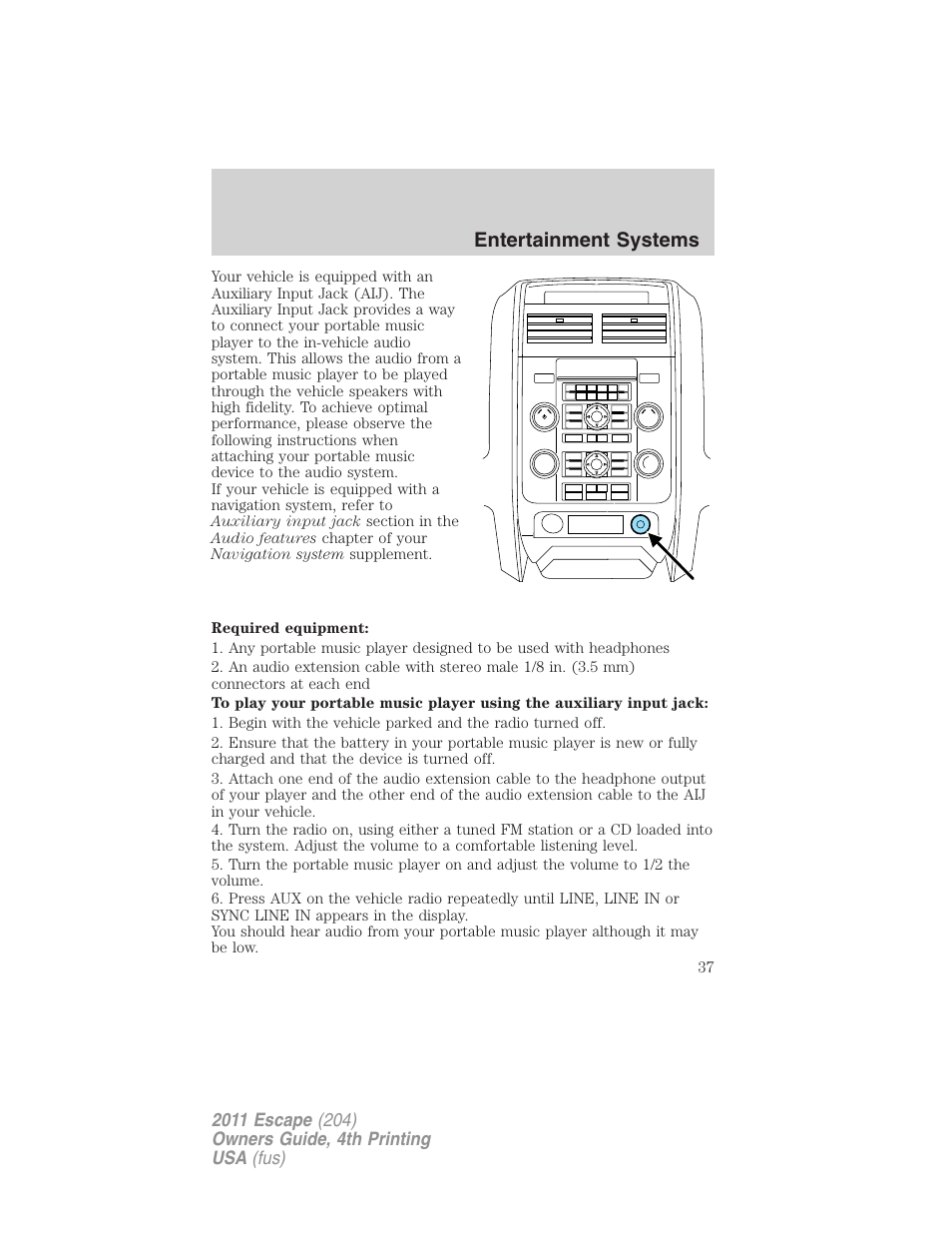 FORD 2011 Escape v.4 User Manual | Page 37 / 368