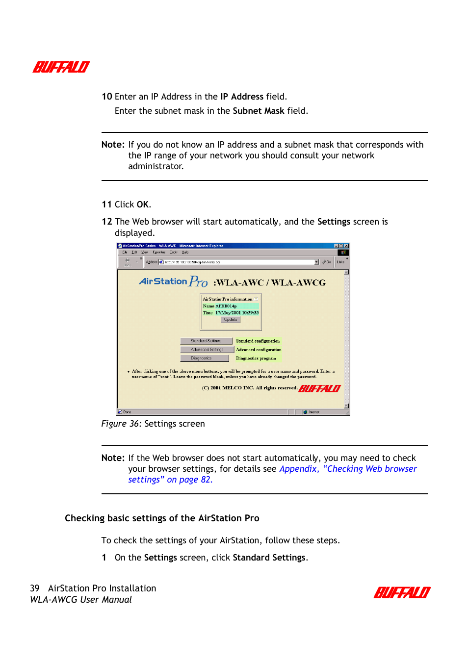 Buffalo Technology AirStation Pro WLA-AWCG User Manual | Page 42 / 96